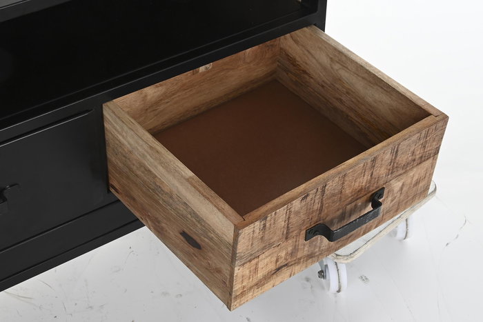 Mueble Tv Loft DKD Home Decor Negro Marron 40 x 55 x 125 cm