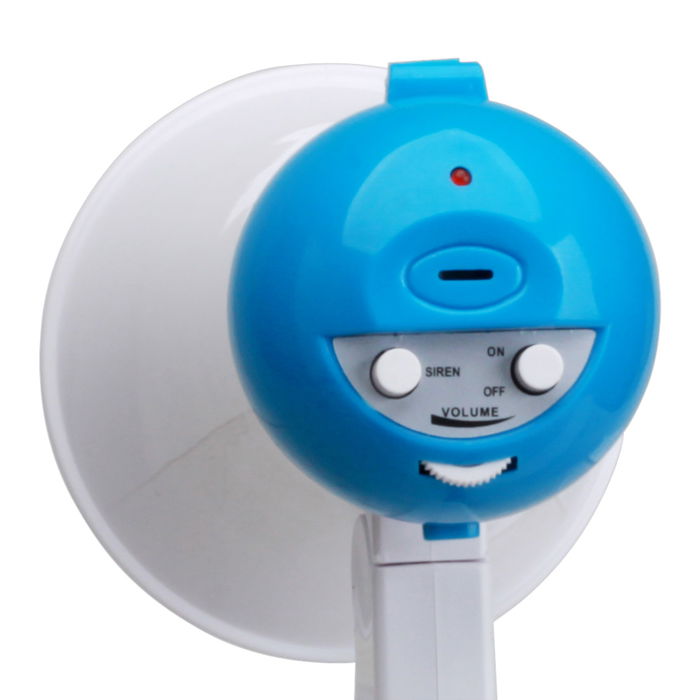 Mister Gadget Megáfono con Altavoz y Sirena, Volumen Regulable, Mango Plegable, 16x12 cm