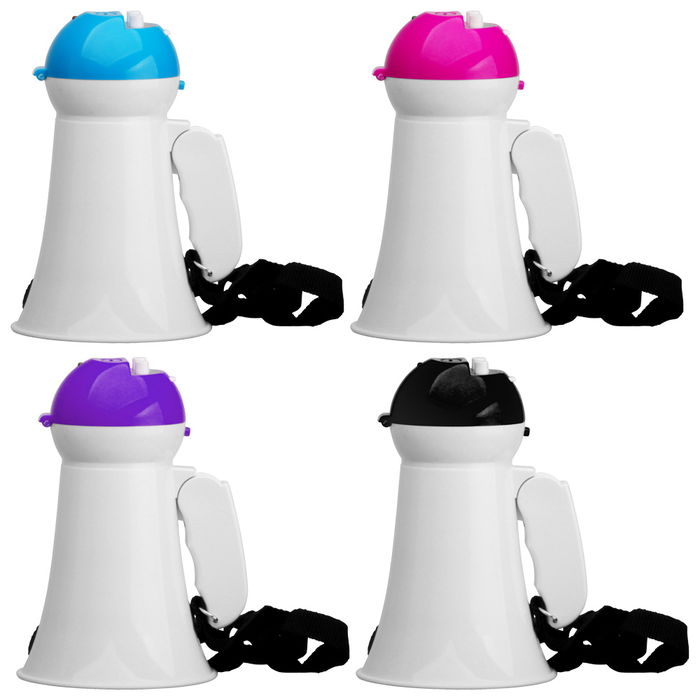 Mister Gadget Megáfono con Altavoz y Sirena, Volumen Regulable, Mango Plegable, 16x12 cm