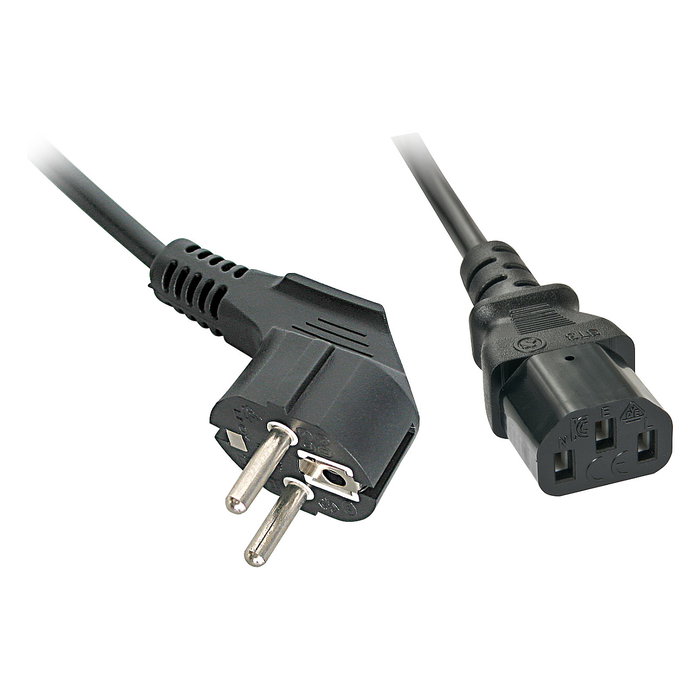 Lindy Cable de alimentación Schuko a IEC C13, 0,7 m, Negro