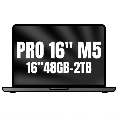 Apple MacBook Pro MGEE4Y/A Portátil 16" Chip M5 Max 18-Core CPU 48GB RAM 2TB SSD 40-Core GPU Negro Espacial Apple MacBook Pro MGEE4Y/A Portátil 16" Chip M5 Max 18-Core CPU 48GB RAM 2TB SSD 40-Core GPU Negro Espacial