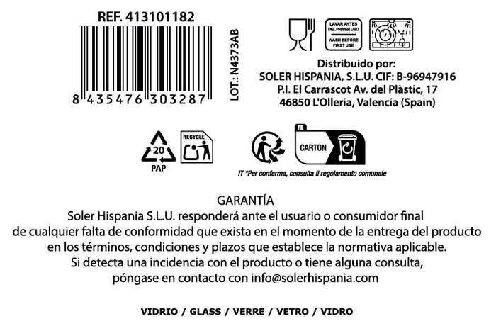 La Mediterranea Vaso Auriss Jara 500 cc (16 Unidades) Ø8.5x13 cm La Mediterranea Vaso Auriss Jara 500 cc (16 Unidades) Ø8.5x13 cm