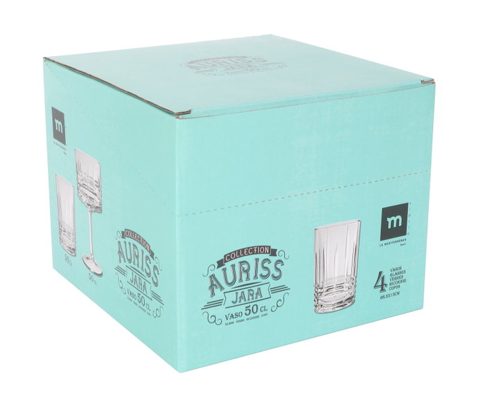La Mediterranea Vaso Auriss Jara 500 cc (16 Unidades) Ø8.5x13 cm