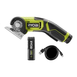 Ryobi Minisierra de 4V con Cable USB-C y Batería de 2.0 Ah Incluida, Suministrada con Hoja de 38 mm - RYO4892210206763