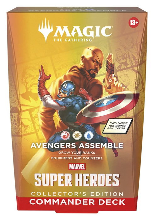 Wizards of the Coast Magic the Gathering Marvel Super Heroes Collector's Edition Commander Decks Caja (4) inglés Wizards of the Coast Magic the Gathering Marvel Super Heroes Collector's Edition Commander Decks Caja (4) inglés