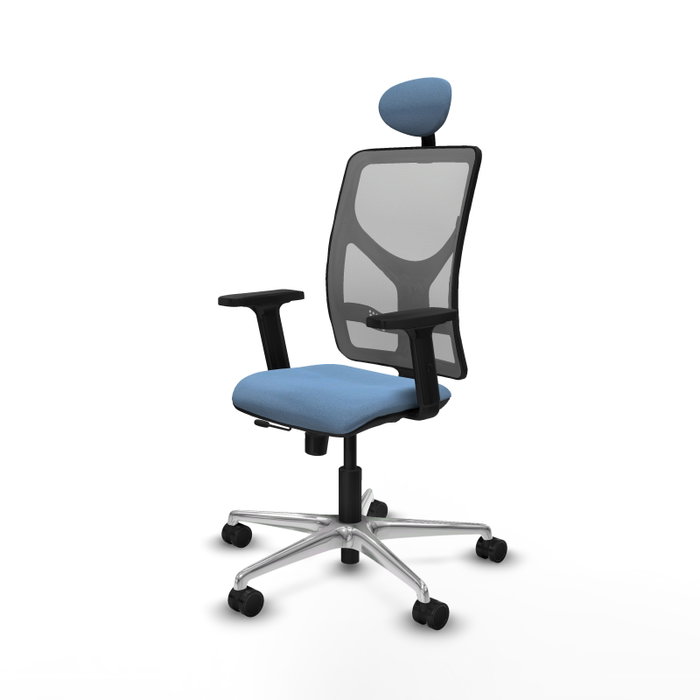 PIQUERAS Y CRESPO Silla de oficina Motilla con Mecanismo Sincro/Traslack Azul cielo y Gris