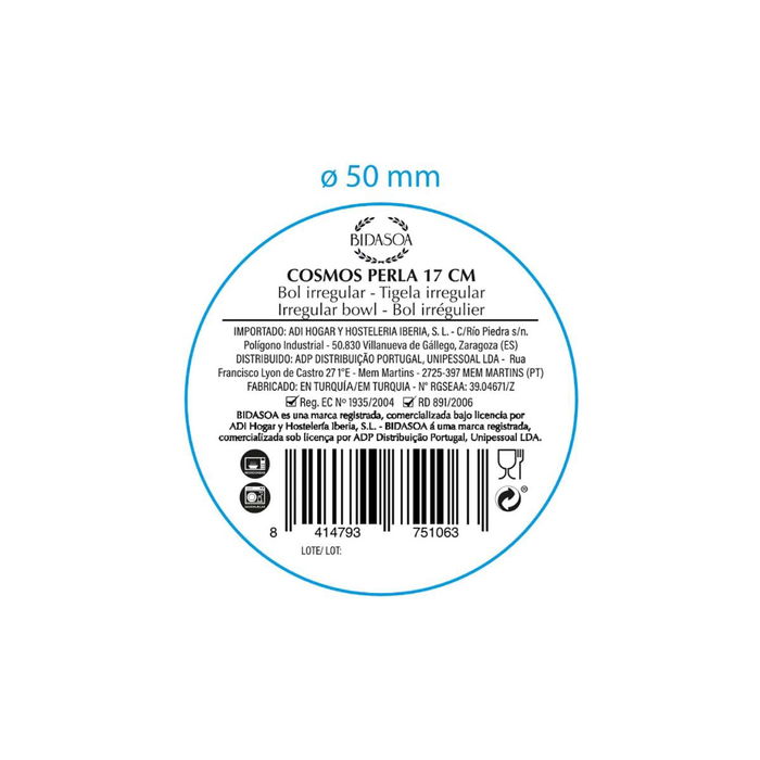 Bol Irregular Cerámico Cosmos Bidasoa 17 cm (12 Unidades)