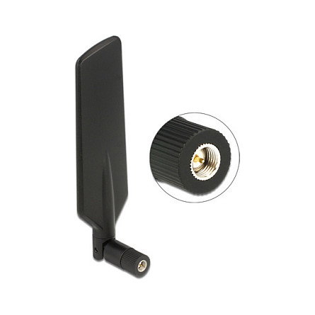 DeLOCK Antena LTE Omnidireccional 3 dBi con Conector SMA, Giratoria y Articulada, Negro - Ref. 88978 DeLOCK Antena LTE Omnidireccional 3 dBi con Conector SMA, Giratoria y Articulada, Negro - Ref. 88978