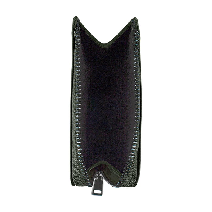 Zoozie Bags Cartera Unisex de Piel Auténtica 100% Verde 10.2x2x8 cm