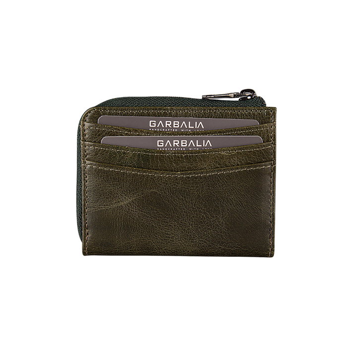 Zoozie Bags Cartera Unisex de Piel Auténtica 100% Verde 10.2x2x8 cm