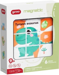 GIROS Puzzle 9 Cubos Magnéticos Dinosaurios