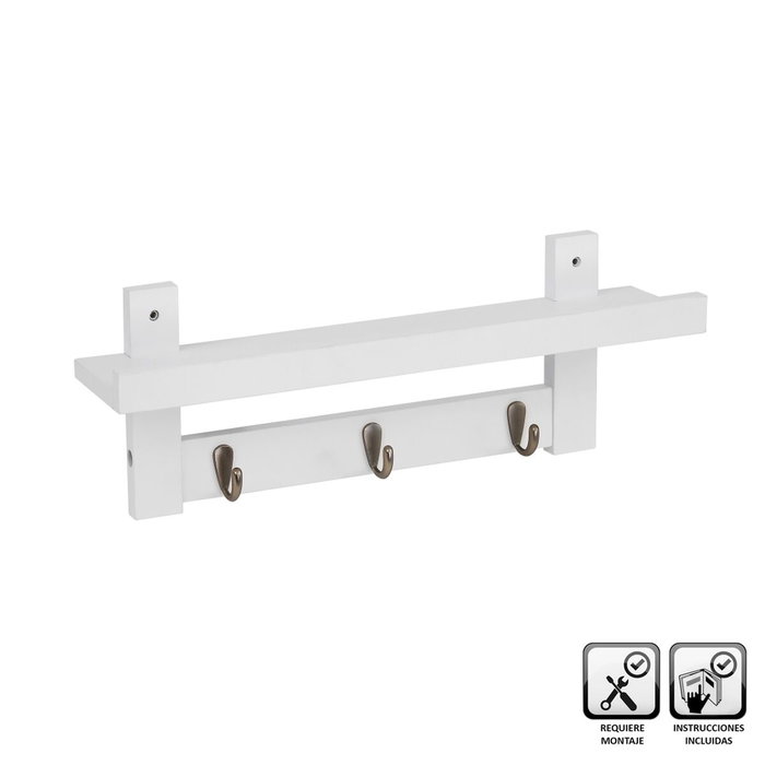 Estante Blanco Bambú 49 x 12 x 18 cm