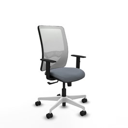 PIQUERAS Y CRESPO Silla de oficina Zulema con mecanismo Sincro, Gris y Blanco