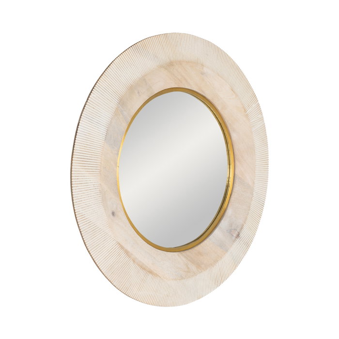 Espejo Madera de Mango Decoración 90 X 5 X 90 cm