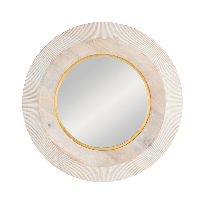 Espejo Madera de Mango Decoración 90 X 5 X 90 cm