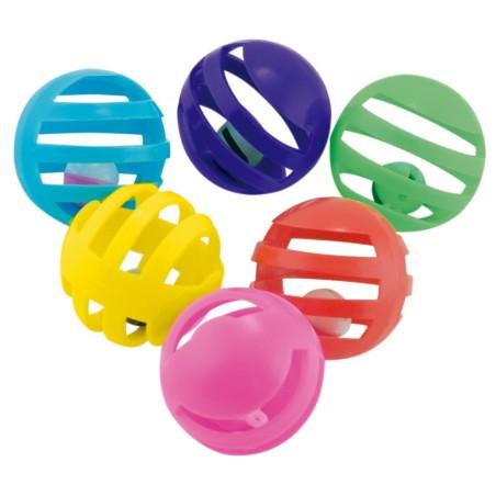 Nayeco Pack de 6 Pelotas con Cascabel para Gatos, Colores Surtidos Nayeco Pack de 6 Pelotas con Cascabel para Gatos, Colores Surtidos