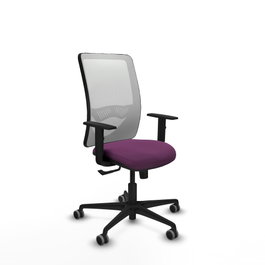 PIQUERAS Y CRESPO Silla de oficina Zulema con mecanismo Sincro, Morado y Blanco