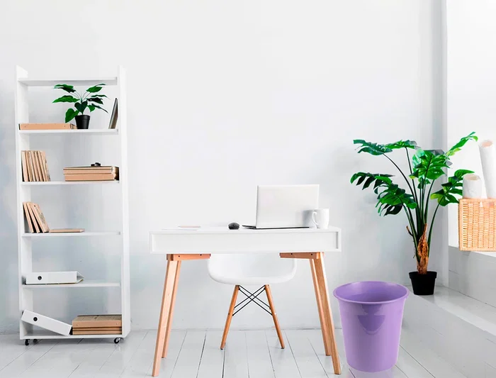 Liderpapel Papelera Plástico 13 Litros Lavanda Opaco 275x285 mm