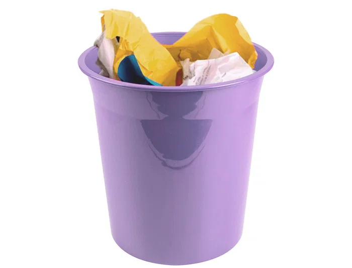 Liderpapel Papelera Plástico 13 Litros Lavanda Opaco 275x285 mm