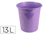 Liderpapel Papelera Plástico 13 Litros Lavanda Opaco 275x285 mm