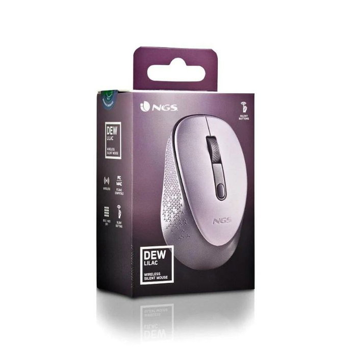 NGS Dew Ratón Inalámbrico Óptico Lila 800/1600 DPI