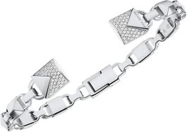 Michael Kors MKC1009AN040M Pulsera de Plata de Ley Plateada Caña Abierta de 6 cm