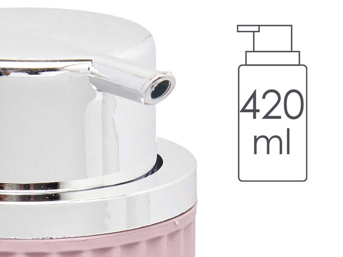 Berilo Dispensador de Jabón Plástico Rosa 420 ml 7 x 14.5 x 8.5 cm (Set de 32)