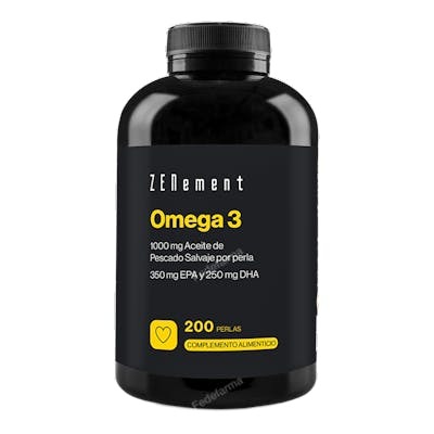 ZENEMENT Omega 3 200 Perlas 1000mg con EPA y DHA para Corazón, Articulaciones y Cerebro - Alta Concentración de Omega 3 con Vitamina E - Sin Gluten ni Soja ZENEMENT Omega 3 200 Perlas 1000mg con EPA y DHA para Corazón, Articulaciones y Cerebro - Alta Concentración de Omega 3 con Vitamina E - Sin Gluten ni Soja
