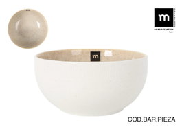 La Mediterranea Ensaladera Calobra Crema Ø18x9 cm (16 Unidades)