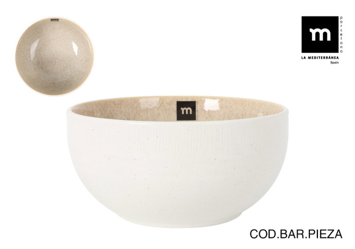 La Mediterranea Ensaladera Calobra Crema Ø18x9 cm (16 Unidades) La Mediterranea Ensaladera Calobra Crema Ø18x9 cm (16 Unidades)