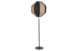 DKD Home Decor Lámpara de Pie de Yute y Hierro Bicolor