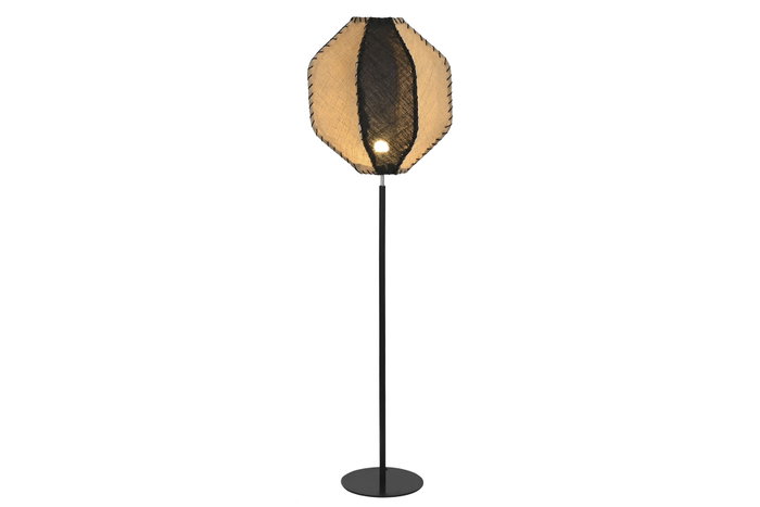 DKD Home Decor Lámpara de Pie de Yute y Hierro Bicolor