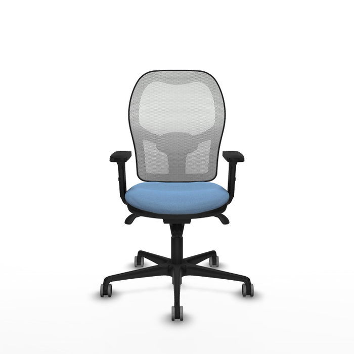PIQUERAS Y CRESPO Silla de oficina Jorquera con mecanismo Sincro, tela azul cielo y malla blanca PIQUERAS Y CRESPO Silla de oficina Jorquera con mecanismo Sincro, tela azul cielo y malla blanca
