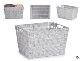 KIPIT Cesta de Tela Cónica Rectangular con Asas Grande Blanco