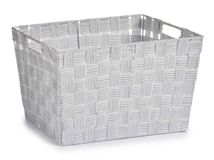 KIPIT Cesta de Tela Cónica Rectangular con Asas Grande Blanco