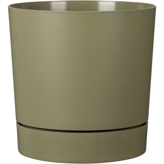 GARDEN ID Maceta redonda con depósito, Plano, Ø39 cm, 32L, H38 cm, Color Verde musgo GARDEN ID Maceta redonda con depósito, Plano, Ø39 cm, 32L, H38 cm, Color Verde musgo