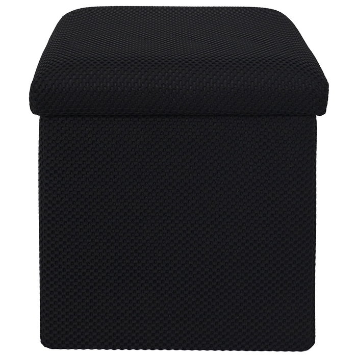 Home Deco Factory Puf Plegable Atom Negro Colección Contemporain 38x38x38 cm