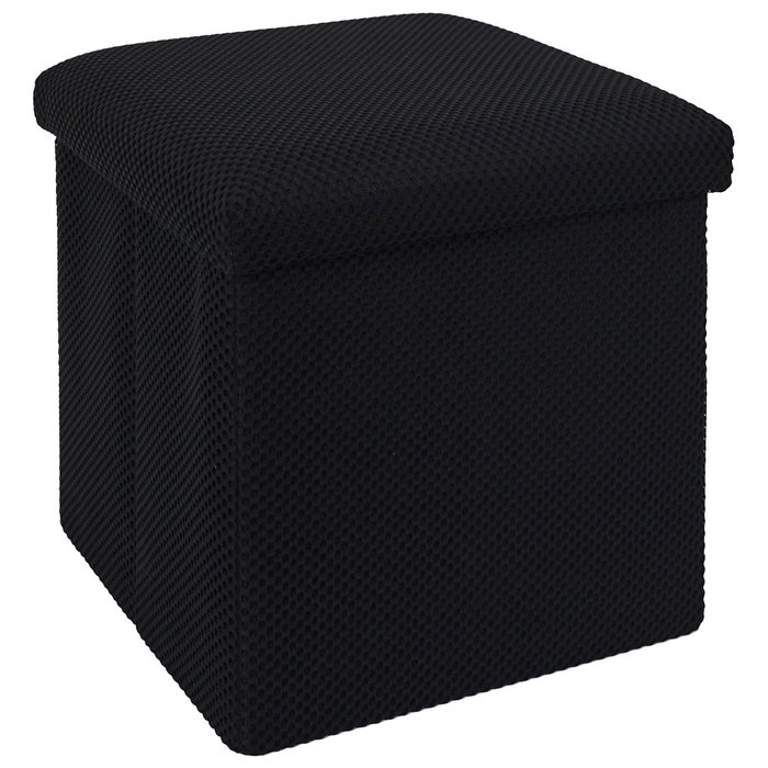 Home Deco Factory Puf Plegable Atom Negro Colección Contemporain 38x38x38 cm