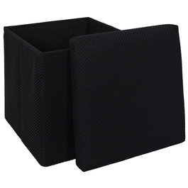 Home Deco Factory Puf Plegable Atom Negro Colección Contemporain 38x38x38 cm