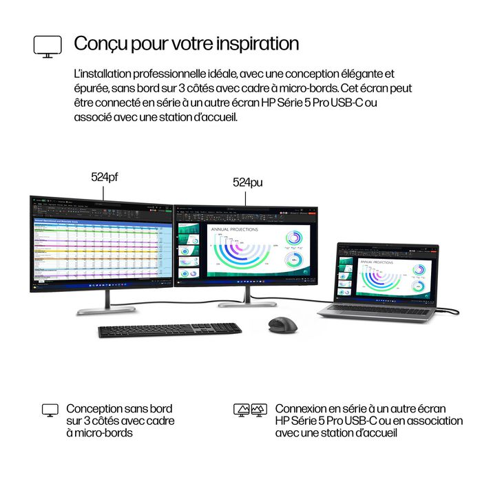 HP Series 5 Pro Monitor 23.8" FHD - 524PF 9D9L6UT HP Series 5 Pro Monitor 23.8" FHD - 524PF 9D9L6UT