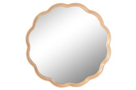 DKD Home Decor Espejo de Roble y Cristal Natural 80x80 cm