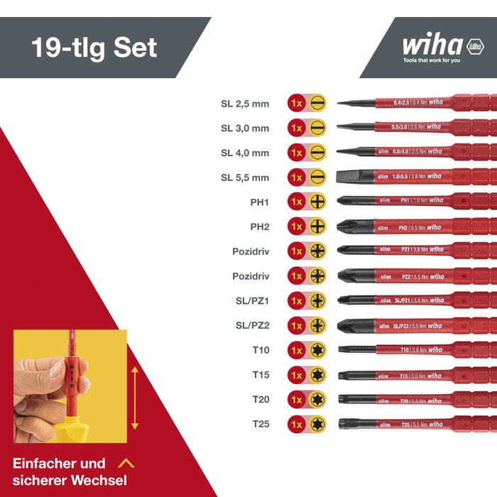 Wiha 2831T16 slimVario Starter Set