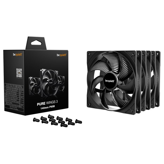 be quiet! Pure Wings 3 140mm PWM Triple Pack Negro