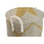 DKD Home Decor Set de 2 Cestas de Seagrass y Algodón Coral