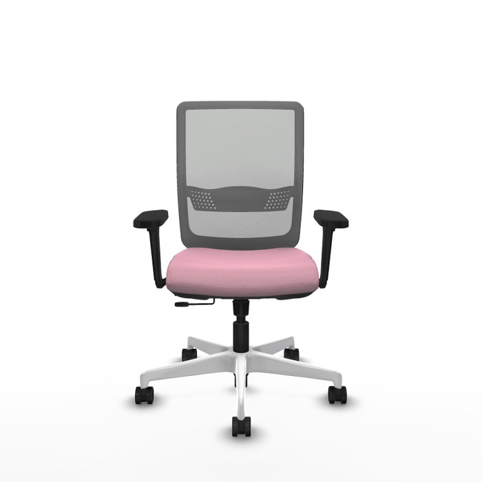 PIQUERAS Y CRESPO Silla de oficina Haches Rosa y Gris con Mecanismo Sincro/Traslack