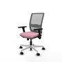 PIQUERAS Y CRESPO Silla de oficina Haches Rosa y Gris con Mecanismo Sincro/Traslack