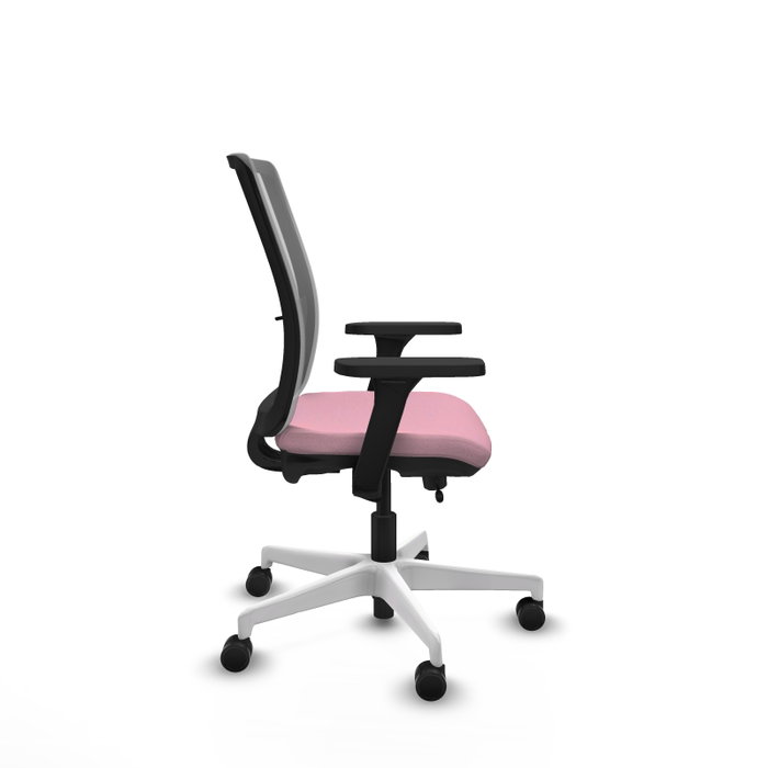 PIQUERAS Y CRESPO Silla de oficina Haches Rosa y Gris con Mecanismo Sincro/Traslack