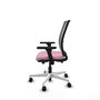 PIQUERAS Y CRESPO Silla de oficina Haches Rosa y Gris con Mecanismo Sincro/Traslack