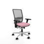 PIQUERAS Y CRESPO Silla de oficina Haches Rosa y Gris con Mecanismo Sincro/Traslack