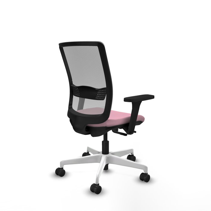PIQUERAS Y CRESPO Silla de oficina Haches Rosa y Gris con Mecanismo Sincro/Traslack